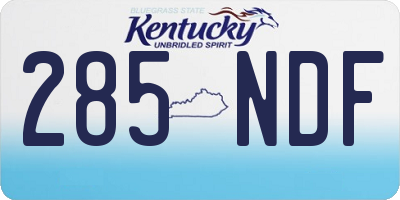 KY license plate 285NDF