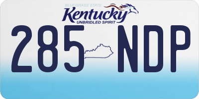 KY license plate 285NDP