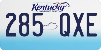 KY license plate 285QXE