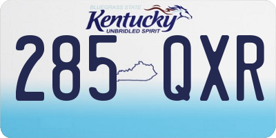 KY license plate 285QXR