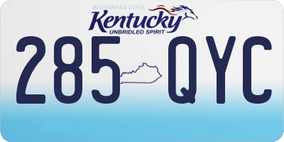 KY license plate 285QYC