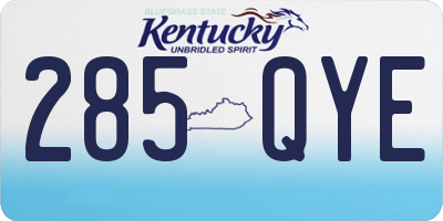 KY license plate 285QYE
