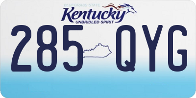KY license plate 285QYG