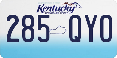 KY license plate 285QYO