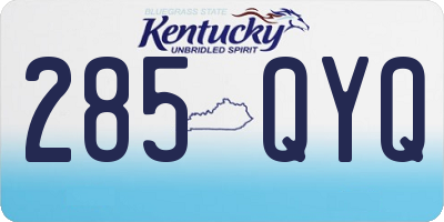 KY license plate 285QYQ