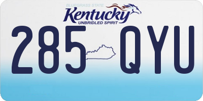 KY license plate 285QYU