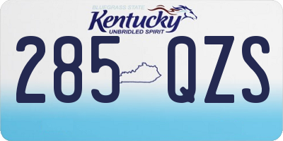 KY license plate 285QZS