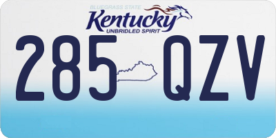 KY license plate 285QZV