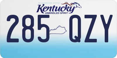 KY license plate 285QZY