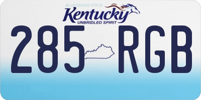 KY license plate 285RGB