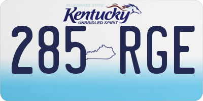 KY license plate 285RGE