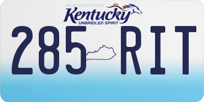 KY license plate 285RIT