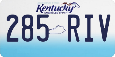 KY license plate 285RIV