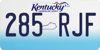 KY license plate 285RJF