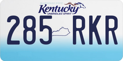 KY license plate 285RKR