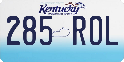 KY license plate 285ROL