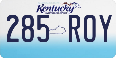 KY license plate 285ROY
