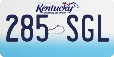 KY license plate 285SGL