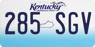 KY license plate 285SGV