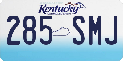 KY license plate 285SMJ