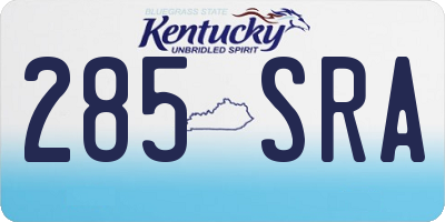 KY license plate 285SRA