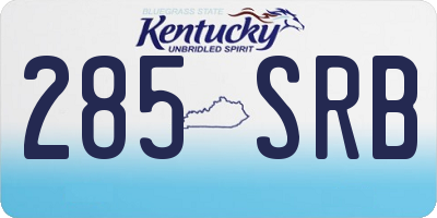 KY license plate 285SRB