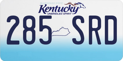 KY license plate 285SRD