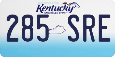 KY license plate 285SRE
