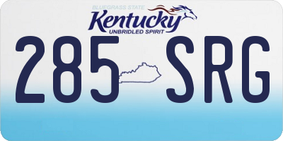 KY license plate 285SRG