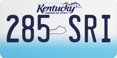 KY license plate 285SRI