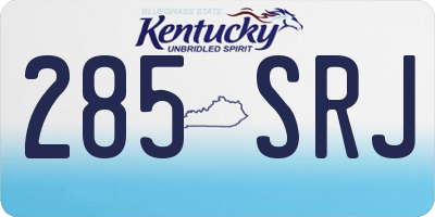 KY license plate 285SRJ