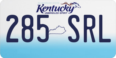 KY license plate 285SRL