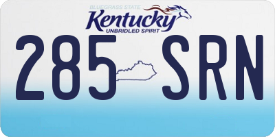 KY license plate 285SRN