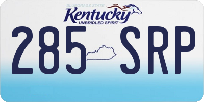 KY license plate 285SRP
