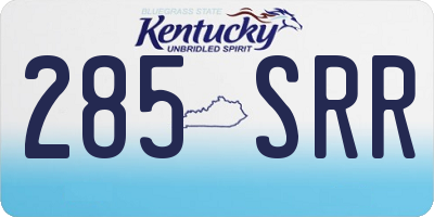 KY license plate 285SRR