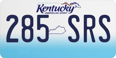 KY license plate 285SRS