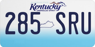 KY license plate 285SRU
