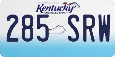 KY license plate 285SRW