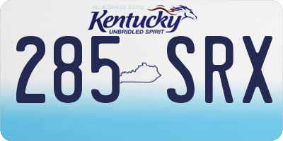 KY license plate 285SRX