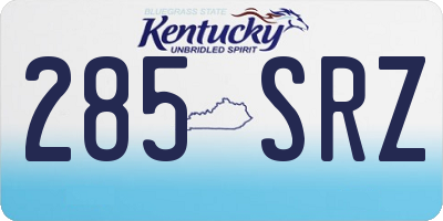 KY license plate 285SRZ