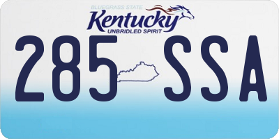 KY license plate 285SSA