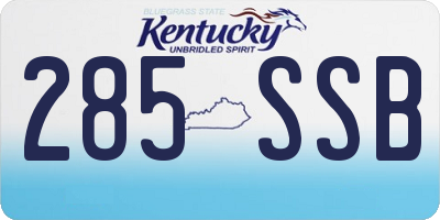 KY license plate 285SSB