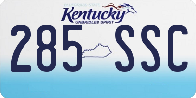 KY license plate 285SSC