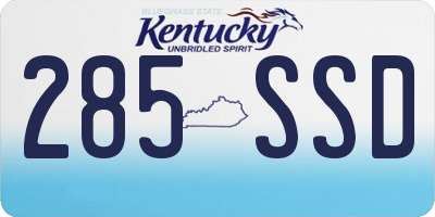 KY license plate 285SSD