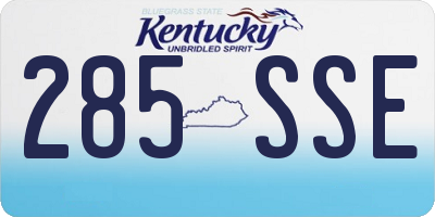 KY license plate 285SSE