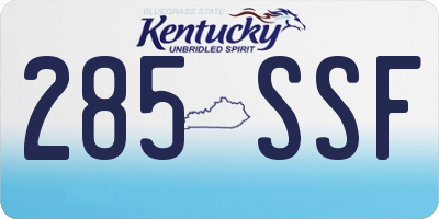 KY license plate 285SSF