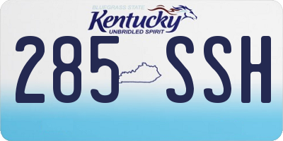KY license plate 285SSH