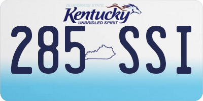 KY license plate 285SSI