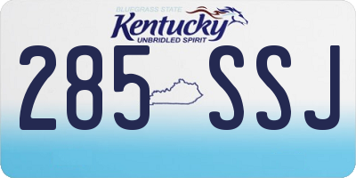 KY license plate 285SSJ