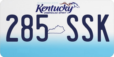 KY license plate 285SSK
